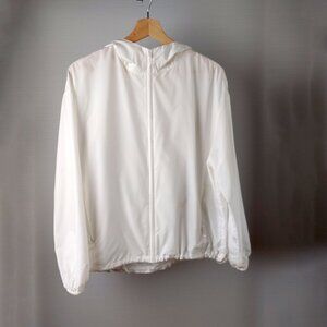 Uniqlo Womens White Pocketable UV Protection Parka Windbreaker Oversized S/Small
